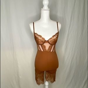 Brown Lace Romper